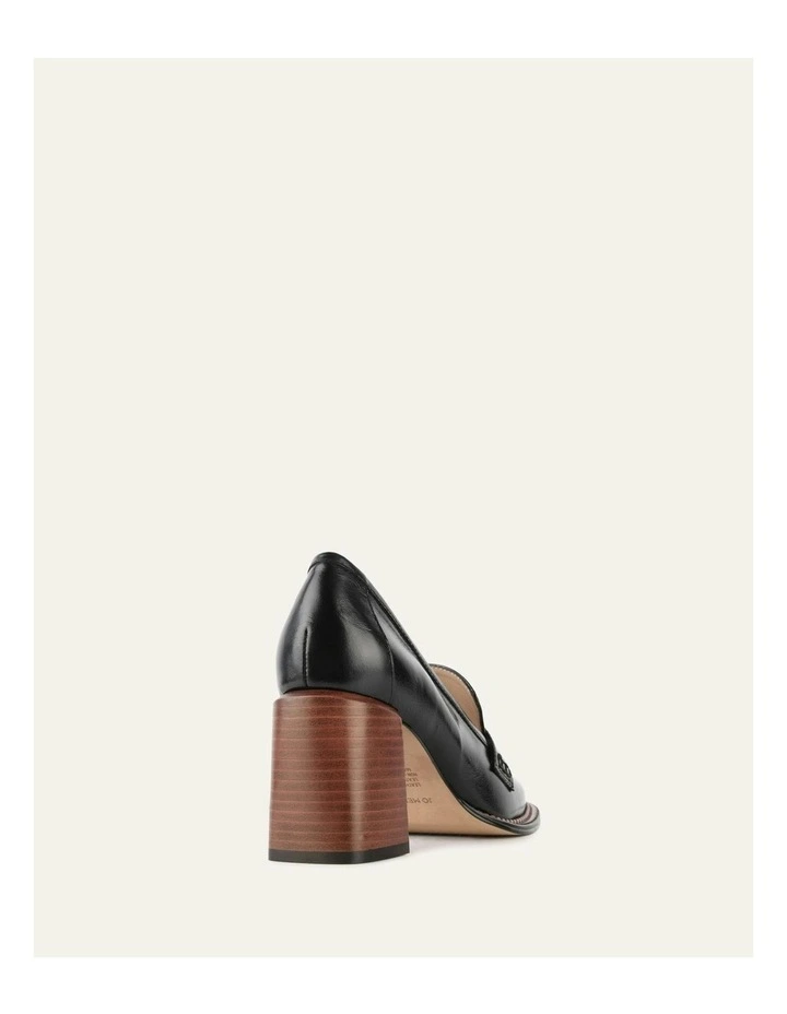 Delilah Mid Heel Leather Loafers in Black image 5