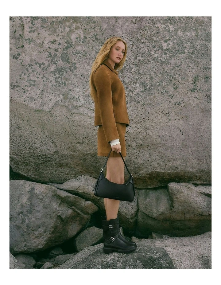 Elliot Flat Ankle Boots in Black image 2