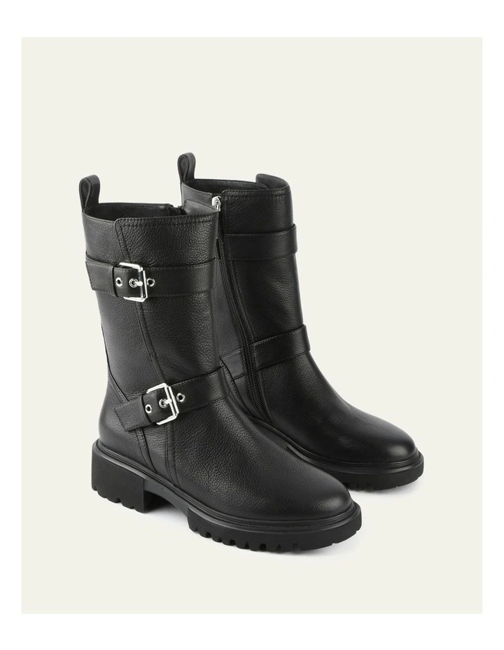 Elliot Flat Ankle Boots in Black image 3