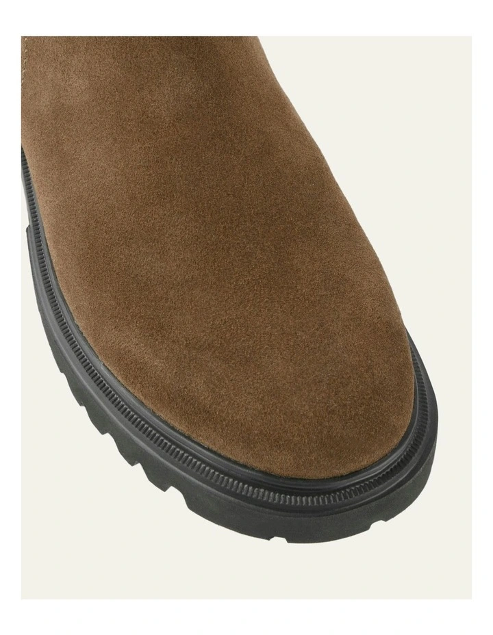 Elliot Bark Suede Flat Ankle Boots in Brown image 4