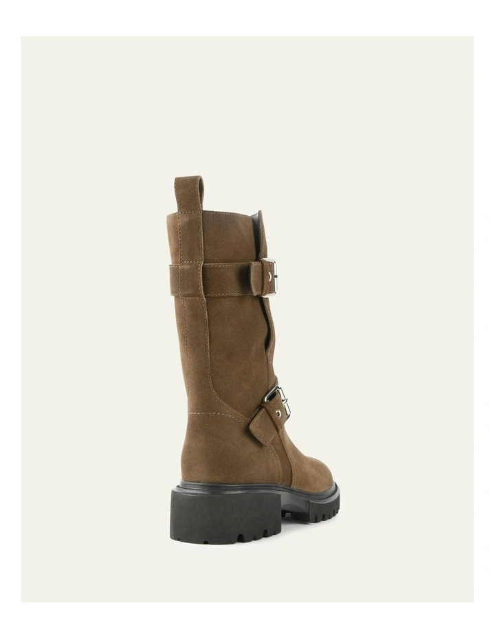 Elliot Bark Suede Flat Ankle Boots in Brown image 5