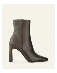 Jemima High Ankle Boots in Dark Olive