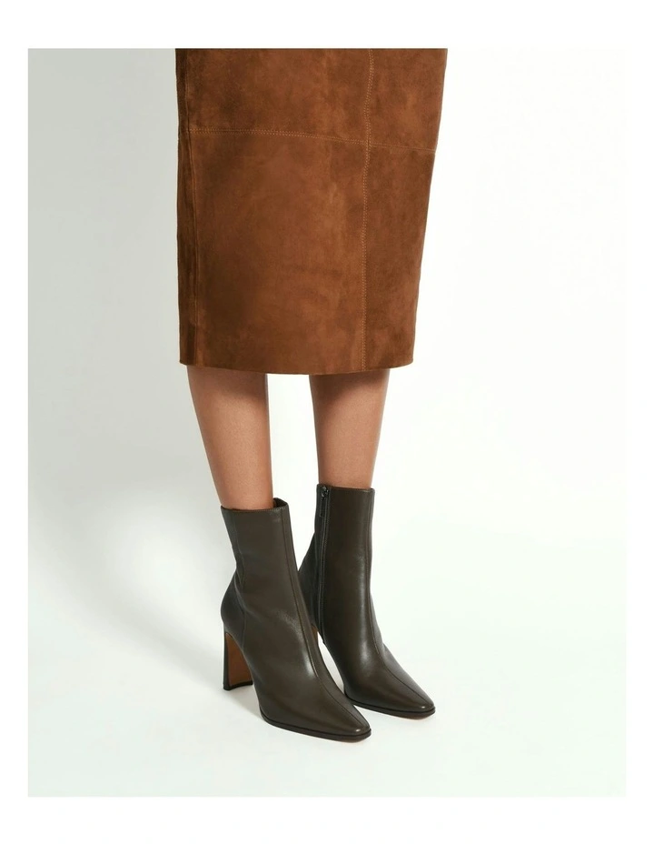 Jemima High Ankle Boots in Dark Olive image 2