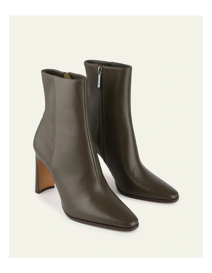 Jemima High Ankle Boots in Dark Olive image 3