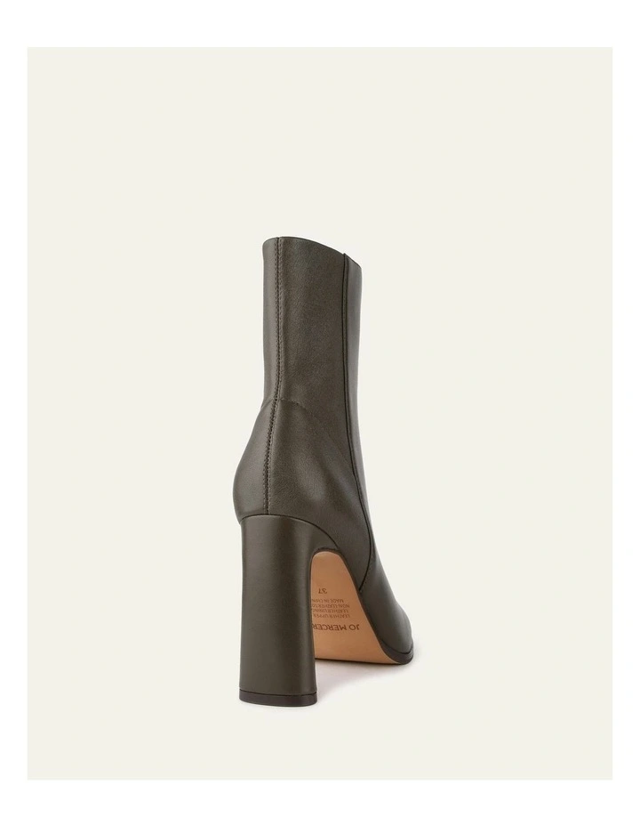 Jemima High Ankle Boots in Dark Olive image 5