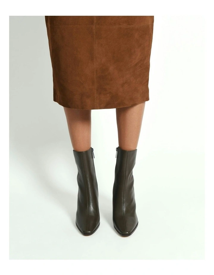 Jemima High Ankle Boots in Dark Olive image 7