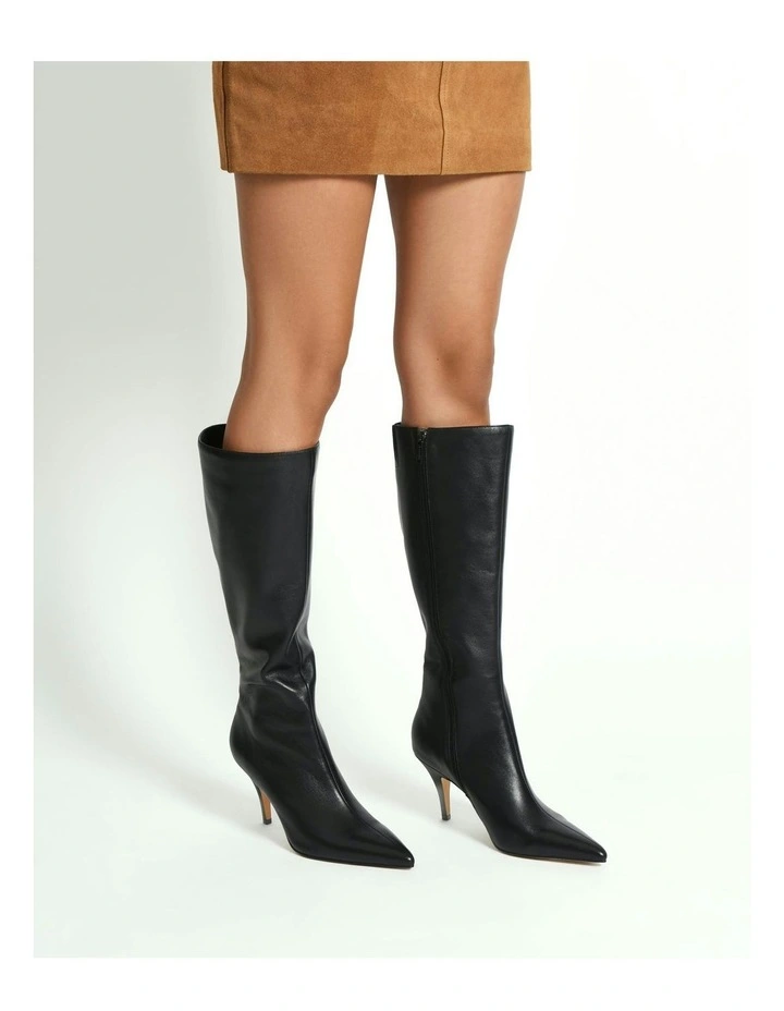 Lotus Knee Boots in Black image 2