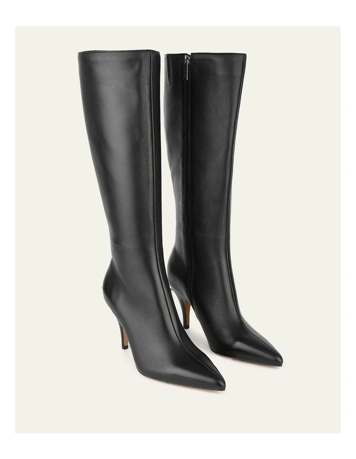 Lotus Knee Boots in Black image 3