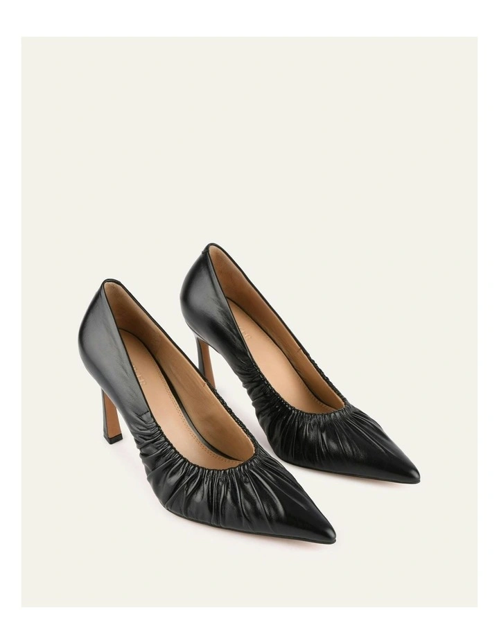 Leather Sinclair High Heels in Black image 3
