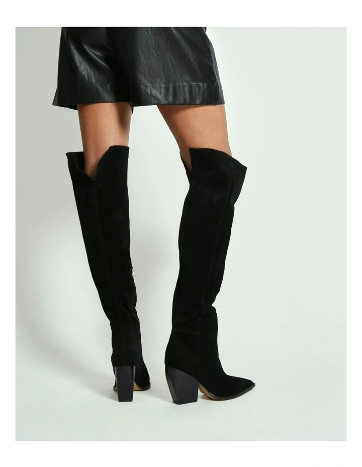 Uma Over The Knee Boots in Black image 2