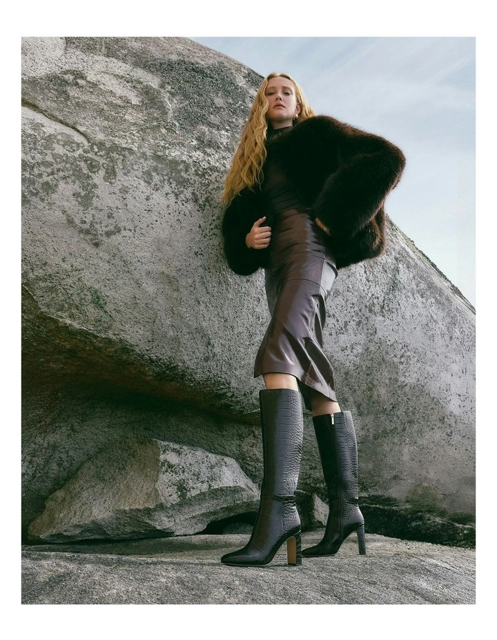 Stormi Knee Boots in Chocolate image 2