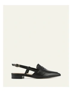 Leather Eloise Dress Flats in Black