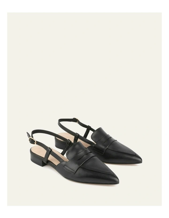 Leather Eloise Dress Flats in Black image 3