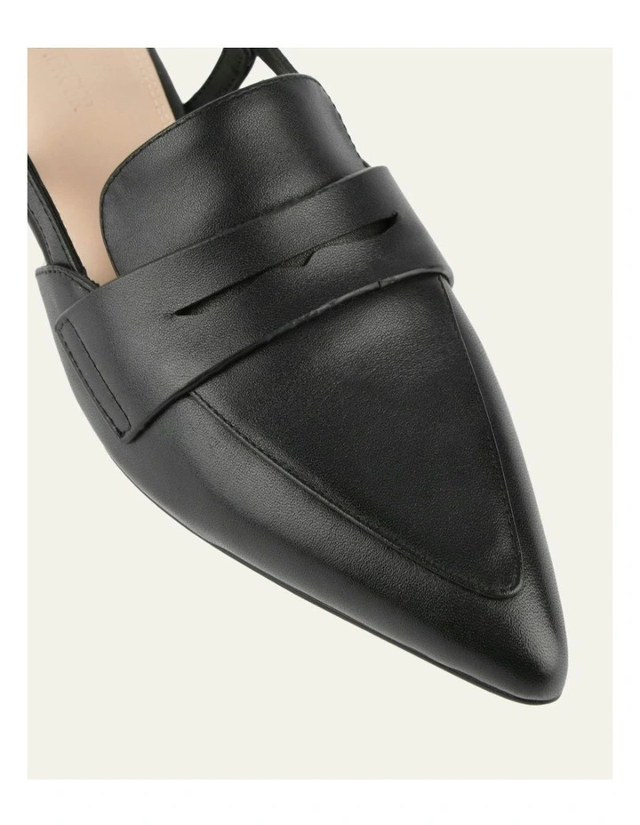 Leather Eloise Dress Flats in Black image 4