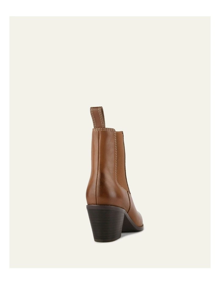 Zella Leather Mid Ankle Boots in Dark Tan image 5