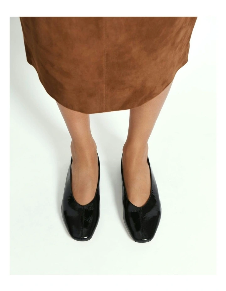 Posie Casual Flats in Black Crinkle Patent image 7