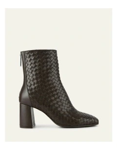 Nola Mid Cacao Leather Ankle Boots in Brown