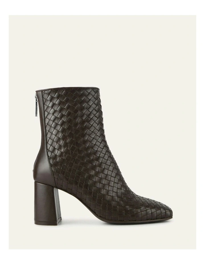 Nola Mid Cacao Leather Ankle Boots in Brown image 1
