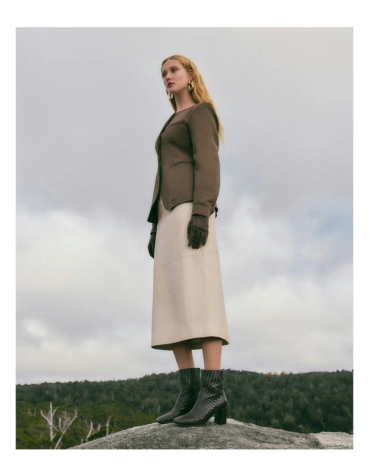 Nola Mid Cacao Leather Ankle Boots in Brown image 2