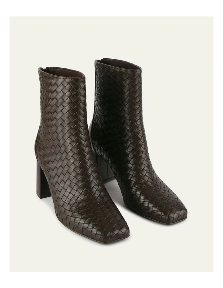 Nola Mid Cacao Leather Ankle Boots in Brown image 3