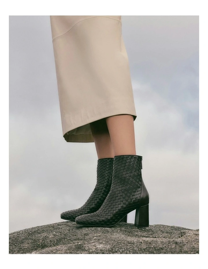 Nola Mid Cacao Leather Ankle Boots in Brown image 7