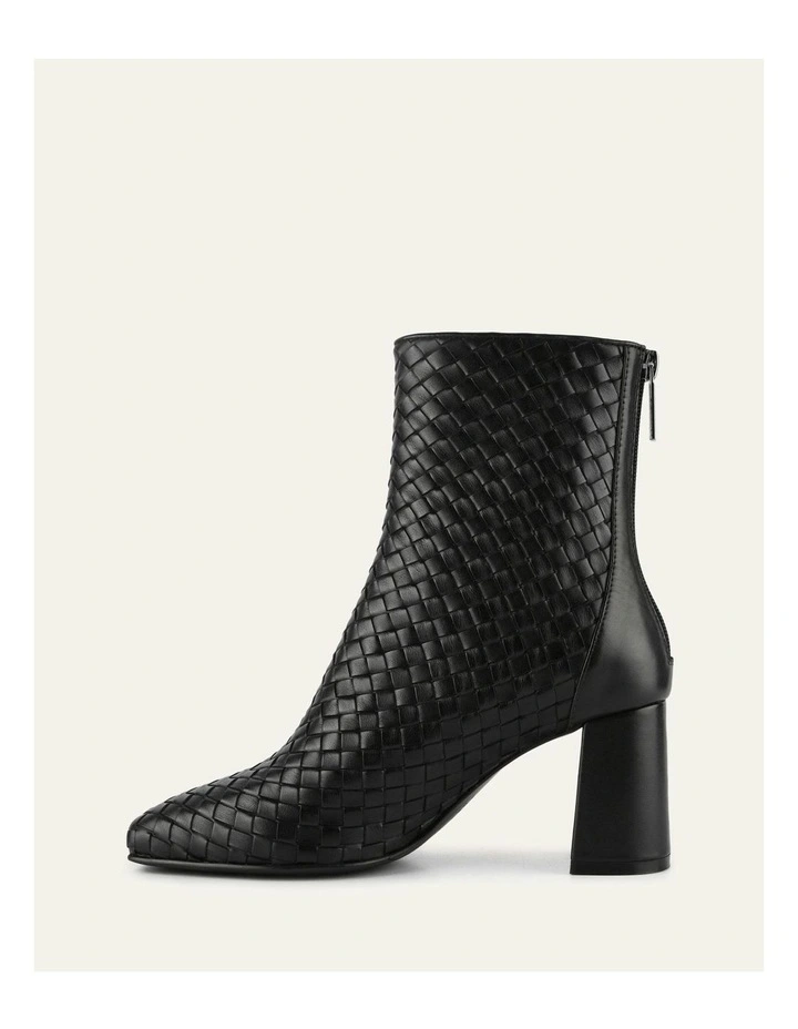Nola Leather Mid Ankle Boots in Black image 6