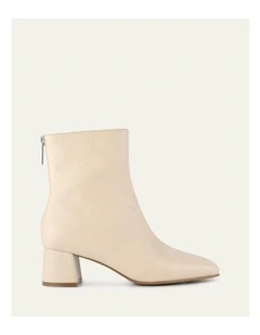 Nori Leather Mid Ankle Boots in Sand