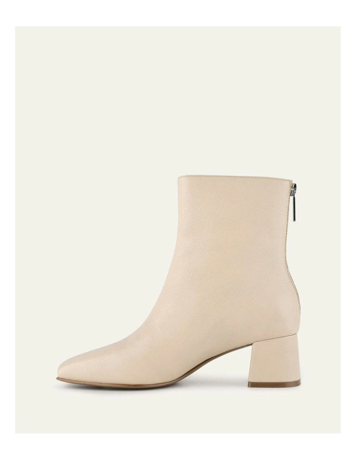 Nori Leather Mid Ankle Boots in Sand image 6