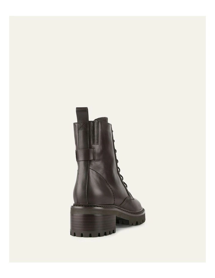 Cacao Leather Koda Flat Ankle Boots in Brown image 5