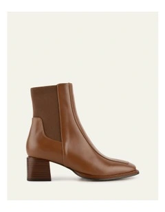 Darla Mid Ankle Boots Dark in Tan