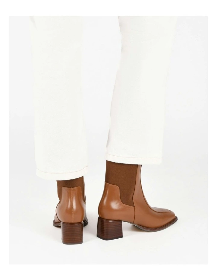 Darla Mid Ankle Boots Dark in Tan image 2