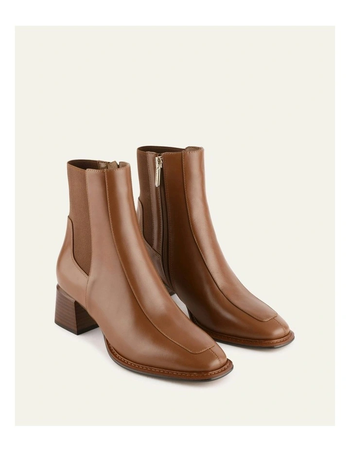 Darla Mid Ankle Boots Dark in Tan image 3