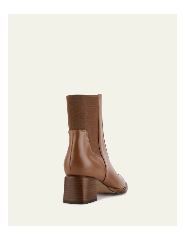 Darla Mid Ankle Boots Dark in Tan image 5