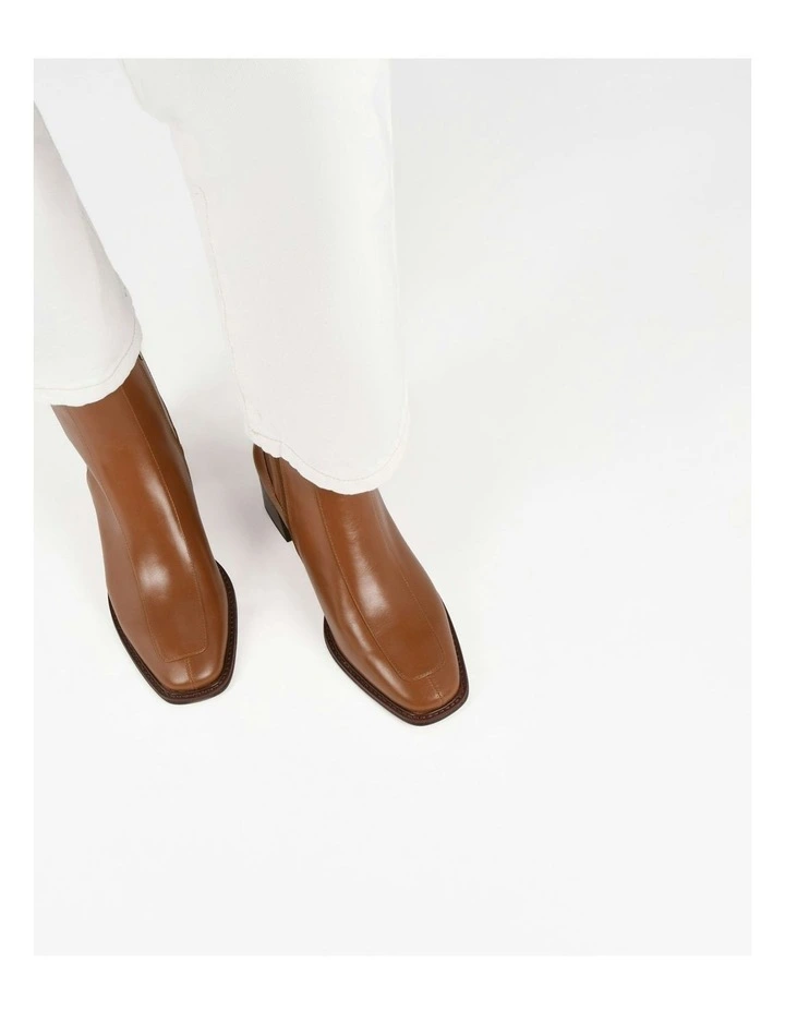 Darla Mid Ankle Boots Dark in Tan image 7