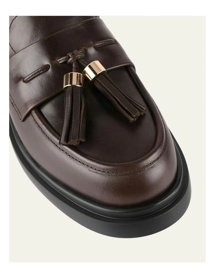 Julius Cacao Leather Loafers in Brown image 3