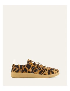Lilo Leopard Leather Sneakers in Orange