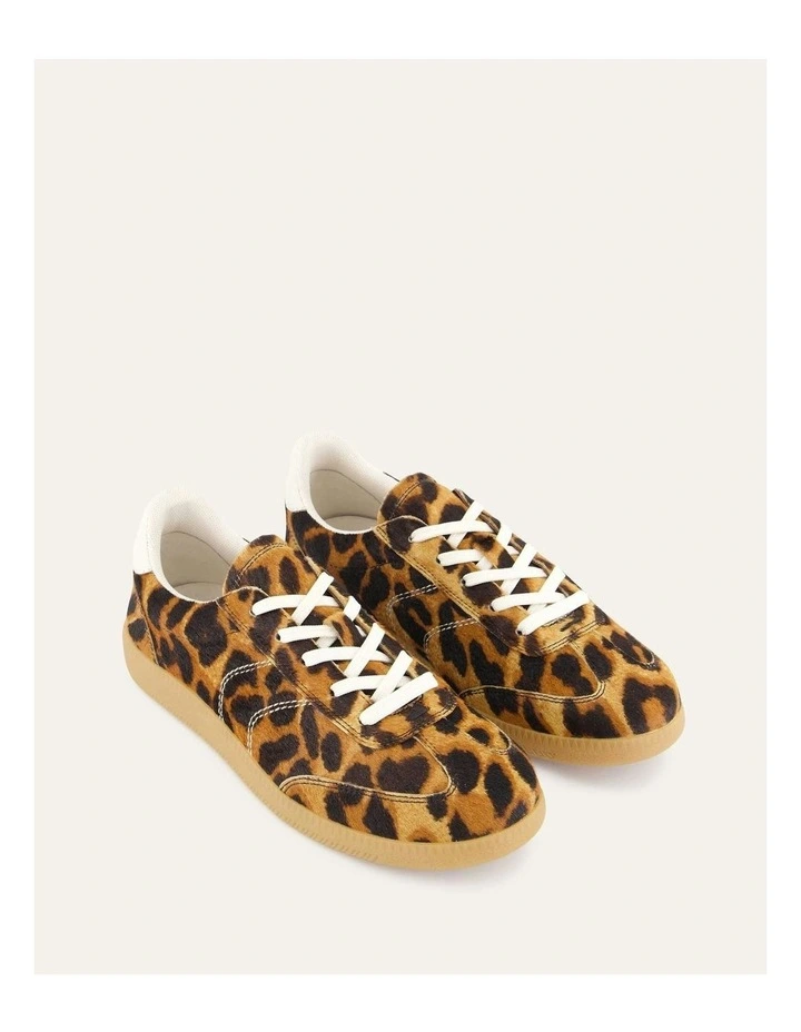 Lilo Leopard Leather Sneakers in Orange image 3