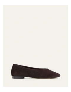 Posie Merlot Leather Ballet Flat in Black