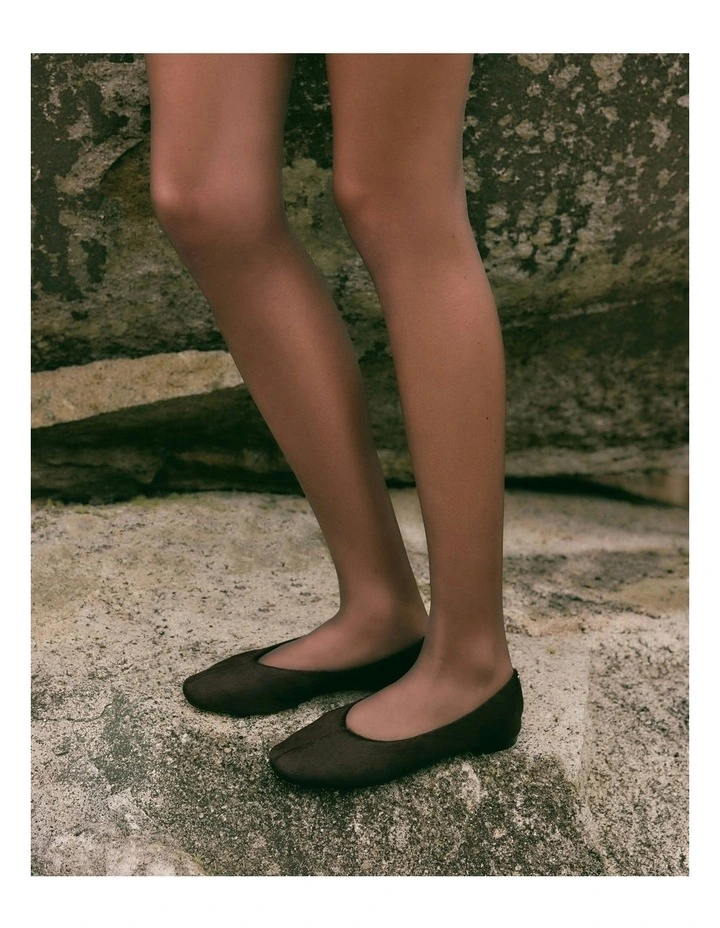 Posie Merlot Leather Ballet Flat in Black image 7