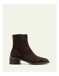 Mason Flat Ankle Boots in Bitter Choc
