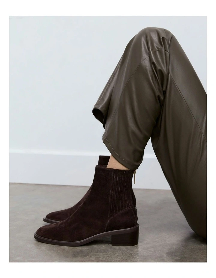 Mason Flat Ankle Boots in Bitter Choc image 7