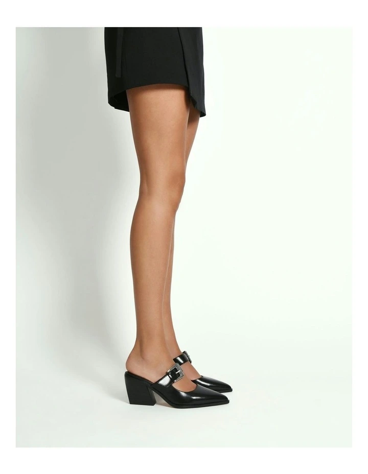 Flossy Mid Heels in Black image 2