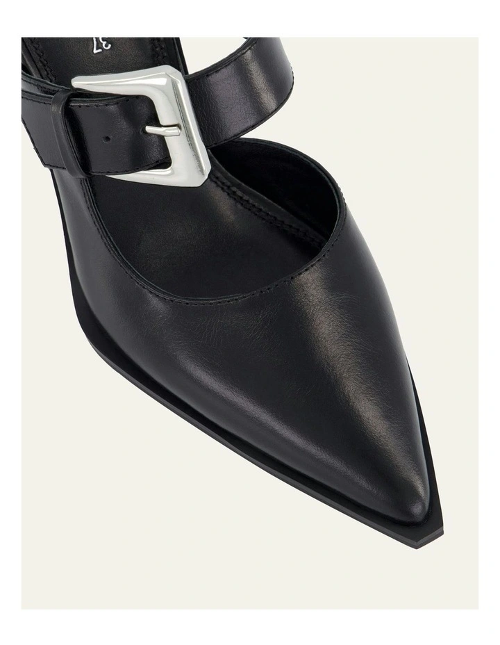 Flossy Mid Heels in Black image 4
