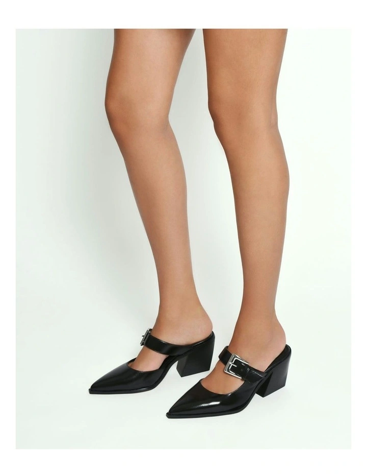 Flossy Mid Heels in Black image 7