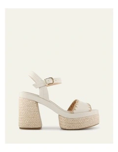 Fisher High Heel Platform Sandals in Off White