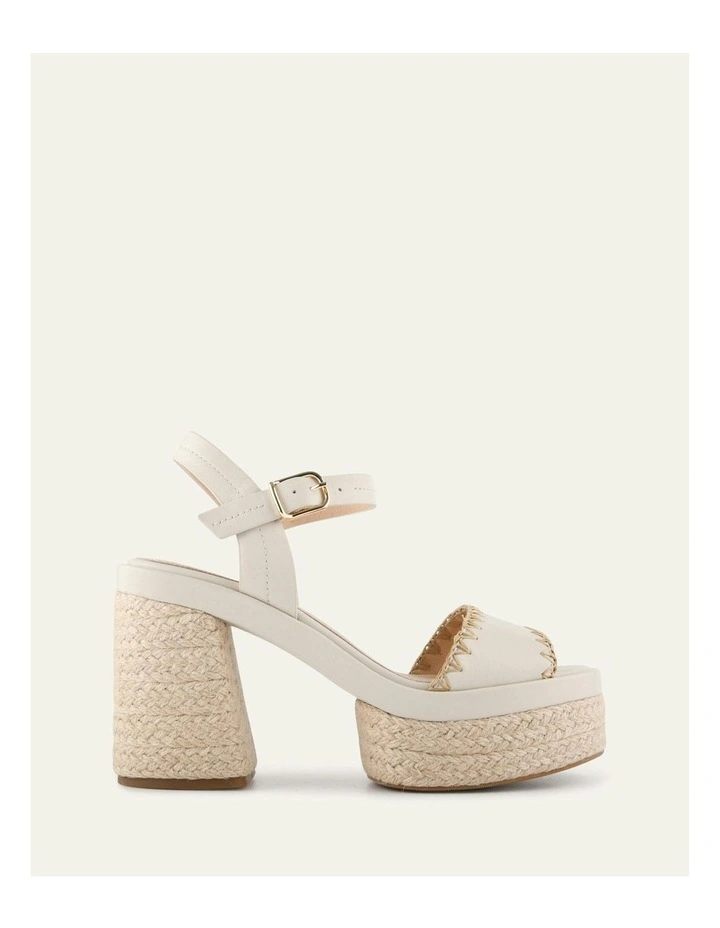 Fisher High Heel Platform Sandals in Off White image 1