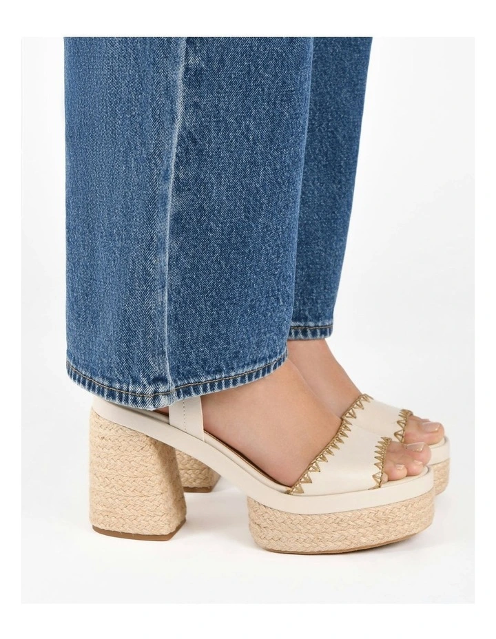 Fisher High Heel Platform Sandals in Off White image 2