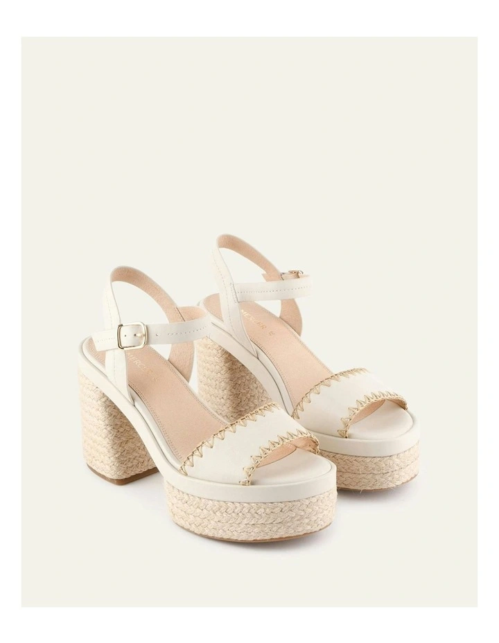 Fisher High Heel Platform Sandals in Off White image 3