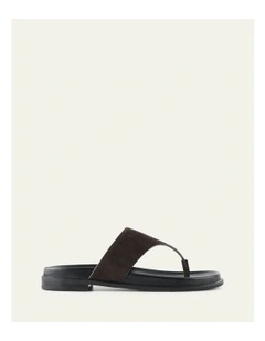 Toby Flat Sandals in Bitter Choc