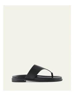 Toby Flat Sandals in Black
